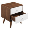 MOD-7017-WAL-WHI Transmit 2-Drawer Nightstand by Modway