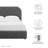 MOD-7140 Keynote Upholstered Fabric Curved Queen Platform Bed by Modway
