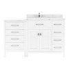 VHG MS-2157R-CMSQ-WH-NM Caroline Parkway 57" Single Bath Vanity in White with Cultured Marble Quartz Top and Square Sink