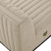 Modway Conjure Channel Tufted Upholstered Fabric Armless Chair by Modway-EEI-5495-BLK-BEI