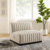Modway Conjure Channel Tufted Upholstered Fabric Armless Chair by Modway-EEI-5495-BLK-BEI