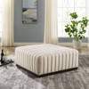 Modway Conjure Channel Tufted Upholstered Fabric Ottoman by Modway-EEI-5501-BLK-BEI