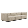 Modway Conjure Channel Tufted Upholstered Fabric Sofa by Modway-EEI-5787-BLK-BEI