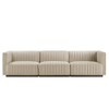 Modway Conjure Channel Tufted Upholstered Fabric Sofa by Modway-EEI-5787-BLK-BEI