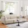 Modway Conjure Channel Tufted Upholstered Fabric Sofa by Modway-EEI-5787-BLK-BEI