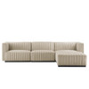 Modway Conjure 4-Piece Channel Tufted Upholstered Fabric Sectional Sofa by Modway-EEI-5788-BLK-BEI