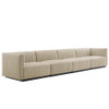 Modway Conjure 4-Piece Channel Tufted Upholstered Fabric Sofa by Modway-EEI-5789-BLK-BEI
