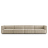 Modway Conjure 4-Piece Channel Tufted Upholstered Fabric Sofa by Modway-EEI-5789-BLK-BEI