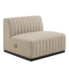 Modway Conjure 4-Piece Channel Tufted Upholstered Fabric Sofa by Modway-EEI-5789-BLK-BEI