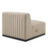Modway Conjure 4-Piece Channel Tufted Upholstered Fabric Sofa by Modway-EEI-5789-BLK-BEI