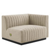 Modway Conjure 4-Piece Channel Tufted Upholstered Fabric Sofa by Modway-EEI-5789-BLK-BEI