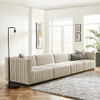 Modway Conjure 4-Piece Channel Tufted Upholstered Fabric Sofa by Modway-EEI-5789-BLK-BEI
