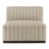 Modway Conjure 6-Piece Channel Tufted Upholstered Fabric Sectional Sofa by Modway-EEI-5790-BLK-BEI
