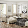 Modway Conjure 6-Piece Channel Tufted Upholstered Fabric Sectional Sofa by Modway-EEI-5790-BLK-BEI