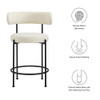 Modway Albie Boucle Fabric Counter Stools Set of 2 by Modway-EEI-6518-IVO-BLK