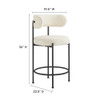 Modway Albie Boucle Fabric Counter Stools Set of 2 by Modway-EEI-6518-IVO-BLK