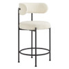 Modway Albie Boucle Fabric Counter Stools Set of 2 by Modway-EEI-6518-IVO-BLK