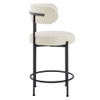Modway Albie Boucle Fabric Counter Stools Set of 2 by Modway-EEI-6518-IVO-BLK