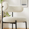 Modway Albie Boucle Fabric Counter Stools Set of 2 by Modway-EEI-6518-IVO-BLK
