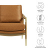 Modway Langford Vegan Leather Accent Armchair by Modway-EEI-7138-TAN-WAL