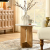 Modway Tarin Acacia Wood and Marble Side Table by Modway-EEI-7141-NAT