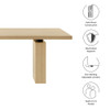 Modway Piston 82" Rectangular Wood Dining Table by Modway-EEI-7173-NAT