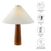 Modway Jessica Wooden Base Table Lamp With Pleated Fabric Shade by Modway-EEI-7212-WAL