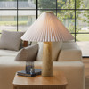 Modway Cove Travertine Table Lamp With Pleated Shade by Modway-EEI-7215-TRV