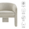 Modway Greer Boucle Fabric Upholstered Accent Armchair by Modway-EEI-7101