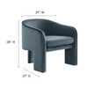 Modway Greer Performance Velvet Upholstered Accent Armchair by Modway-EEI-7102