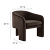 Modway Greer Performance Velvet Upholstered Accent Armchair by Modway-EEI-7102