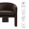 Modway Greer Performance Velvet Upholstered Accent Armchair by Modway-EEI-7102