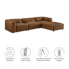 Modway Auren 4-Piece Vegan Leather Modular Sofa Set by Modway-EEI-7128