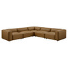 Modway Auren 5-Piece Upholstered Vegan Leather Modular L-Shaped Sofa by Modway-EEI-7129