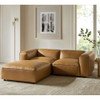 Modway Auren 3-Piece Upholstered Vegan Leather Modular Loveseat with Ottoman by Modway-EEI-7130