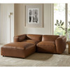 Modway Auren 3-Piece Upholstered Vegan Leather Modular Loveseat with Ottoman by Modway-EEI-7130