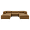 Modway Auren 5-Piece Upholstered Vegan Leather Modular U-Shaped Sofa by Modway-EEI-7131