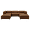 Modway Auren 5-Piece Upholstered Vegan Leather Modular U-Shaped Sofa by Modway-EEI-7131