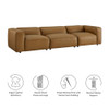 Modway Auren 3-Piece Upholstered Vegan Leather Modular Sofa by Modway-EEI-7132