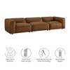 Modway Auren 3-Piece Upholstered Vegan Leather Modular Sofa by Modway-EEI-7132