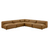 Modway Auren 5-Piece Upholstered Armless L-Shaped Vegan Leather Modular Sofa by Modway-EEI-7133