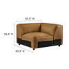 Modway Auren 5-Piece Upholstered Armless L-Shaped Vegan Leather Modular Sofa by Modway-EEI-7133