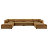 Modway Auren 6-Piece Upholstered Vegan Leather Modular Sofa by Modway-EEI-7134