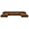 Modway Auren 6-Piece Upholstered Vegan Leather Modular Sofa by Modway-EEI-7134