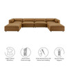 Modway Auren 6-Piece Upholstered Vegan Leather Modular Sofa by Modway-EEI-7134