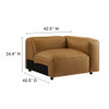 Modway Auren 6-Piece Upholstered Vegan Leather Modular Sofa by Modway-EEI-7134