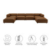 Modway Auren 6-Piece Upholstered Vegan Leather Modular Sofa by Modway-EEI-7134