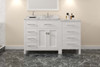 VHG MS-2157L-CMSQ-WH-NM Caroline Parkway 57" Single Bath Vanity in White with Cultured Marble Quartz Top and Square Sink