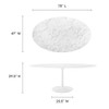 EEI-1659-WHI Lippa 78" Oval Faux Marble Dining Table by Modway