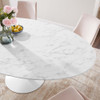 EEI-1659-WHI Lippa 78" Oval Faux Marble Dining Table by Modway